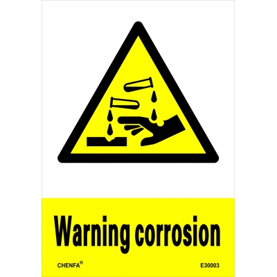 Warning Corrosion Sign Safety Signs Warning Signs PVC Sign E30003