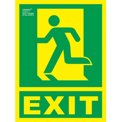 Left Exit Sign Glow In the Dark Photoluminescent Fire Safety Signs Escape Sign E14121-1