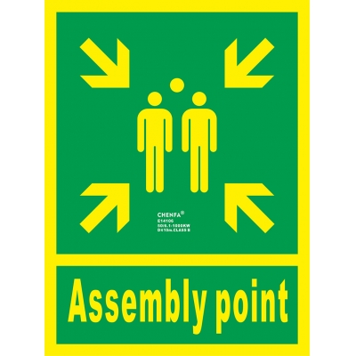 Fire Assembly Point Glow In the Dark Photoluminescent Fire Safety Signs E14106
