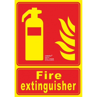 Fire Extinguisher Signs Safety Signs Glow In the Dark  Photoluminescent Fire Safety Signs E00101