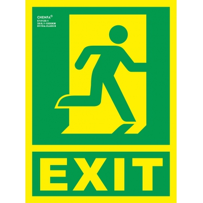 Right Exit Sign Glow In the Dark Photoluminescent Fire Safety Signs Escape Sign E14120-1